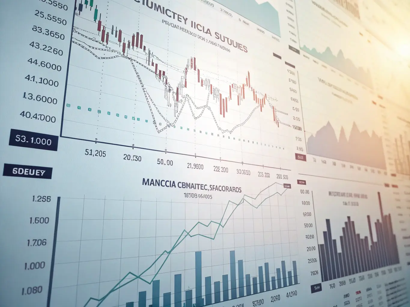 A graph showing upward financial trends and growth, set against the backdrop of the South African Reserve Bank, illustrating financial planning and growth.